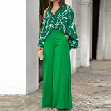 Women's Dress 2025 Printed Shirt Long-Sleeved INS Style Trousers Fashion Winter Wear