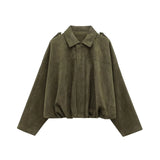 Autumn And Winter Bomber Jacket Bat Sleeve Zipper Loose Velvet Texture Coat Female Casual
