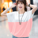 Zingj Summer Korean Version Plus Size Women's Loose Bat Shirt Student Women's Short Sleeve T-Shirt Fat Mm Summer T-Shirt
