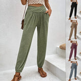 2025 Women's Home Trousers Temperament Casual Loose Bag High Waist Girded Trousers