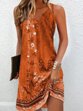 Summer Wish Casual Wind A-Shaped Dress Sleeveless Vest V-Neck Dress