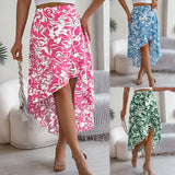 Shooting 2025 Spring And Summer Flowers Lotus Leaves In The Middle Of The Long Irregular Skirt Women's