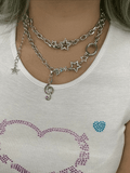 Rhinestone Decor Charm Necklace-Outfit