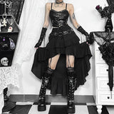 Spring 2024 New Hot Girls Dragging Skirt Dark Wind Retro Irregular Half