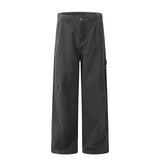 Zingj Gray Overalls Jeans Female Autumn New Style Wash Do Old Hottie Loose Wide Leg Casual