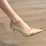Pointed High-Heeled Women 2025 Spring New Fashion Bridesmaids Fairy Professional Single Shoes Fine Heel Women's