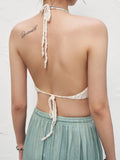 crop cami top made of crochet