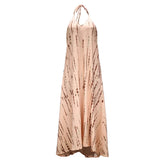 Spot Women's Wear 2025 Summer Sexy Sleeveless Neck Tie With Open Back Print