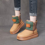 Warm Snow Boots Winter New Fashion Color High-Sleeve Thick-Soled Cotton Shoe Sleeve Imitation Wool Leather