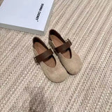 The Fall Of 2025, The New Retro Leopard Light-Stiped Mary Jane Single Shoe Women's Flat Base With Soft-Bottomed Birken Women's