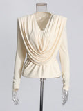 And South Korea Casual Simple Wind Top 2025 Autumn New Fashion Collar Shoulder Drawer Slimming Shirt