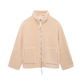 Autumn And Winter New Women's Pure Color Lazy Lamb Hair High Collar Hair Coat
