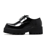 2025 New Youth Square Head British Wind With Thick Bottom Niche Casual Daily Leather Shoes