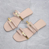 Summer New Women's Shoes Sand Slippers Large-Size Bright-Faced Flat-Bottomed Women's Slippers