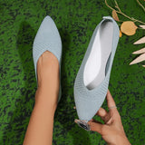 Large-Size Tip Flat Bottom Shallow Single Shoes Women Casual Flying Breathable Four-Season Work