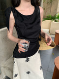 Xixi 13 Lines 2025 Summer New Temperament Collar Collared With Small Shirts Sleeveless T-Shirt Tops Women