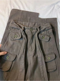 Womens Cargo Pants High Waist Wide Leg Jeans Baggy Casual Fashion Multiple Pockets Mom Hip Hop Street Style