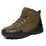 New Outdoor Hiking Shoes Wear-Resistant Anti-Slip Tourism Leisure High-Top Sports Shoes Plus Velvet Warm Cotton