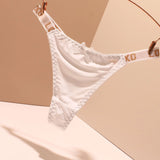 Thong Trousers Women's Letter Ice Silk Without Trace 2025 New Sports Fitness Trousers Bow Shorts