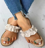 Size Large-Size Women's Shoes 2025 Summer New Pineapple Water Drill Cool Slippers Women Wear Flat Beach