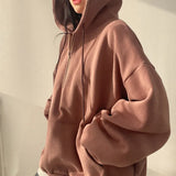 Solid Color Half Zip Up Oversized HoodieOutfit