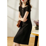 Air To Reduce The Age Of The Long-Term Dress French Retro High-End Feeling Waist Slim Black Dress Woman
