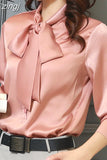 Womens Tops Blouses 2023 new Spring Plus Size Casual Chiffon Blouse V-Neck Solid Shirt Bow Lantern Sleeve fashion Blusas