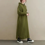 Autumn And Winter New Fashion Temperament Thick Long Sleeve Loose Waist Thin Dress