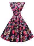 Women Summer Dress Retro 50s 60s Robe Femme Rockabilly Pinup Party Vestidos Casual Elegant Floral Office