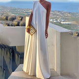 Spot In 2025 Spring New Women's Fashion Single Shoulder Sleeveless Banquet Dress Long