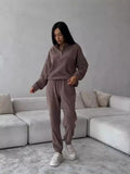 New Casual Jacket Suit Women's Solid-Colored Velvet Trousers