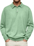 Explosion Autumn And Winter Ji Dejong Long Sleeve V-Neck Button Men's Casual Shirt Polo