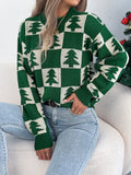 Shooting 2025 Autumn And Winter Christmas Tree Lattice Lantern Long-Sleeved Jacket Sweater Women's