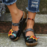National Wind-Thick Flowers Handmade Slippers Women Retro Bag Head Beach Cold