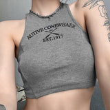 Spring 2024 New Women's Clothing Solid Color Body-Cuff-Enavel Fashion Collar Printing Sleeveless