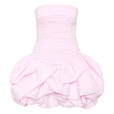 Holiday Style Pbbly Short Skirt 2025 Autumn And Winter New Out-Shoulder Folds Sexy Breast-Wearing Dress Woman