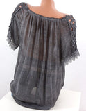 Solid Color Summer Women's Off-shoulder Short-sleeved