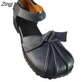Women's Shoes Summer New 2023 Popular Single Shoes Women's All-match Casual Bow Flat Belt Skirt Grandma