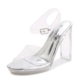 Zingj New Korean Version Of The Runway Show Model Shoes Flat Heel Sexy Black Waterproof Table 11CM High Heel Sandal Female
