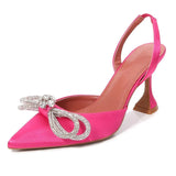 High Heels 2021 New Early Spring Women's Bow Rhinestone Women's Toe Cap