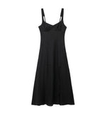 New Solid-Colored Shoulder Strap Dress