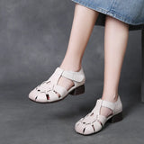 Kraft Retro Hollow Sandals Women 2025 Summer New Casual Breathable Comfortable Roman