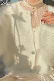 Knitted Fluffy Cardigan Sweater Women Korean Style White Cardigans Sweaters Ladies Casual Tops Knitwear Fashion New