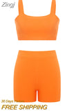Women Knitted 2 Piece Summer Shorts Set Sleeveless Vintage Printed Crop Tank Top Elastic High Waist Shorts