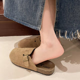 New Thick-Bottomed Korean Version Of The Boken Shoes Women Half-Dragging Girl Spring Retro Pedaled Slippers
