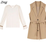 Women Hot Sale S-3XL All-match 2 Piece Outfit Simple Office Lady Spring Design Female Clothing Stylish Korean Style