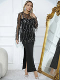 New Autumn Clothes, Women's Sequins, Tassel Blouse, Halter Skirt, Two-Piece