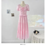 Summer French Temperament Elegant Niche High-End Repair Body High-Waisted A-Character Skirt Fashion