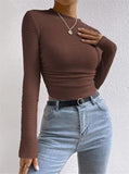 Spring And Summer Repair With Long-Sleeved Lattice Rounded Women's Folding