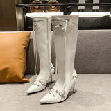 Tame With Gaseous Female Leather Boots 2025 Trend Sweet Cool Hottie Fashion Boots But Knee Boots High